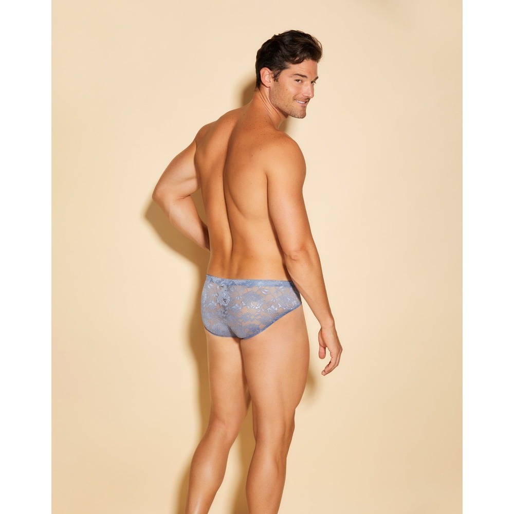 Cosabella Never Say Never Lace Brief Men Soft Stretch Designer Underwear Blue L
